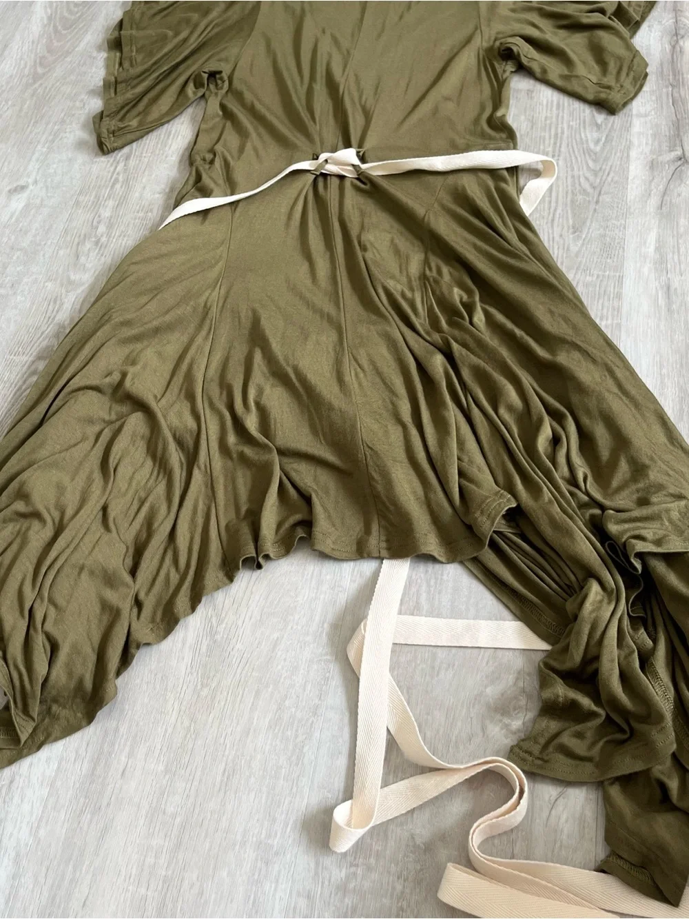 Free People Beach Somewhere Dress S 100% Modal Boho Mini Tunic Cover Up Green